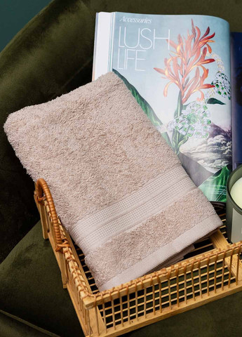 Полотенце лицевое махровое 90х50 см Homedec однотонный бежевый