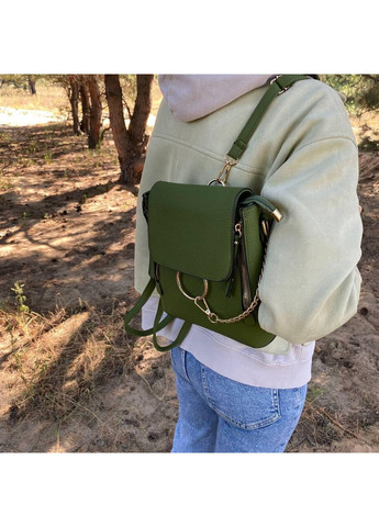 Якісний жіночий рюкзак сумка Зелений еко шкіраний універсальний рюкзак для жінок та дівчат ProDobro (363136450)