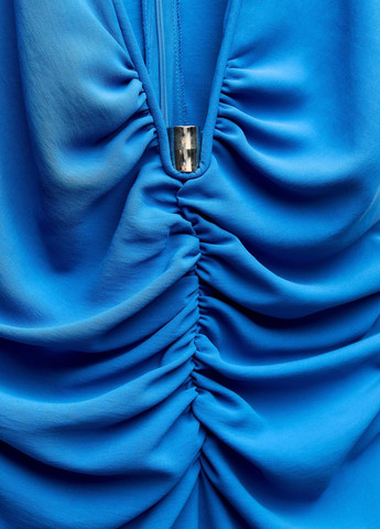 Темно-голубое праздничный платье Zara однотонное