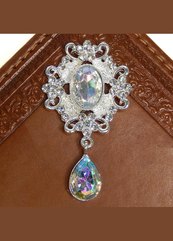 Стразовий декор Овал з підвіскою, ажурний, 50х31 мм, райдужний АВ No Brand (341731024)