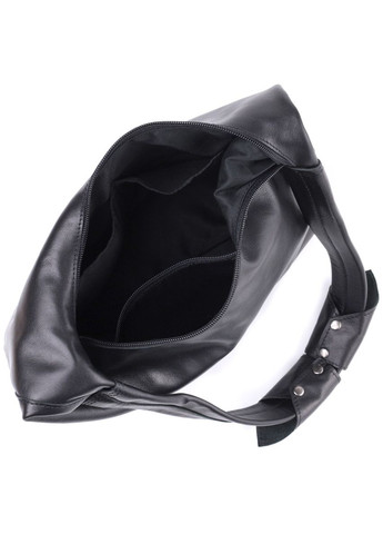 Практична жіноча сумка на плече з натуральної шкіри з потайною кишенею чорна (sku_22828) No Brand (329853387)