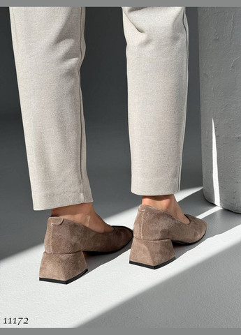 No Brand Стильні жіночі туфлі кавовий з натуральна замша, — всесезон (301474342)