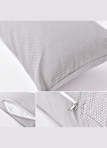 Подушка с наволочкой NORDIC+ для отдыха и сна 40х140 см с молнией антиаллергенная белая серая IDEIA (318506167)