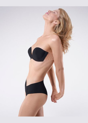 Чёрный невидимка бюстгальтер невидимка силиконовый wings bra Julimex без косточек полиуретан