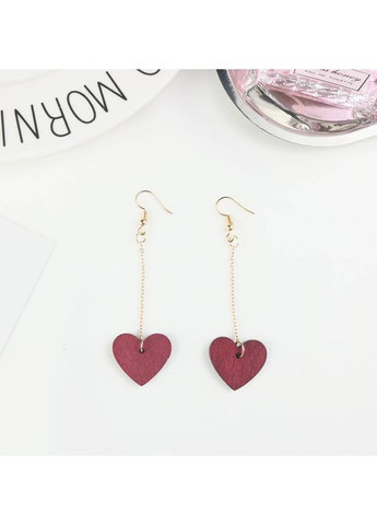 Сережки/сережки дерев'яні Серце, любов «Love» (бордо) China (366874440)