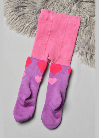 Колготы детские махровые для девочки розового цвета с рисунком Let's Shop (304121805)