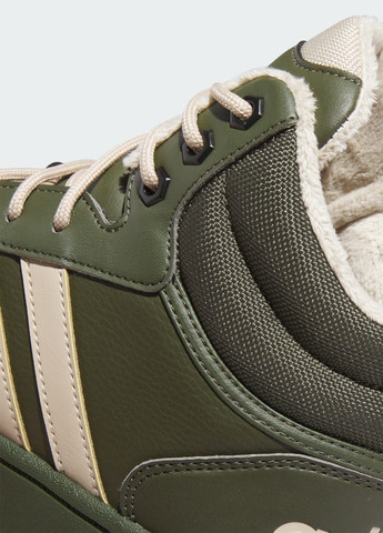 Зеленые осенние кроссовки hoops 3.0 mid lifestyle basketball classic fur lining adidas