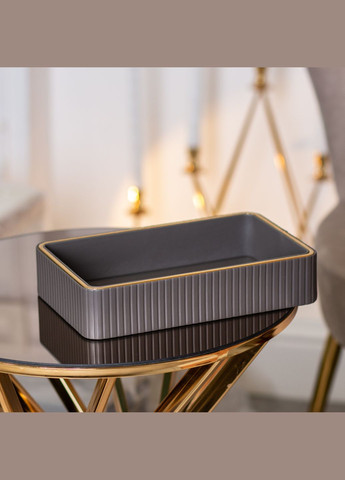 Салфетница на стол TS Kitchen прямоугольная для дома и ресторана мдф/эко-кожа Серый No Brand HP9900G (299239581)