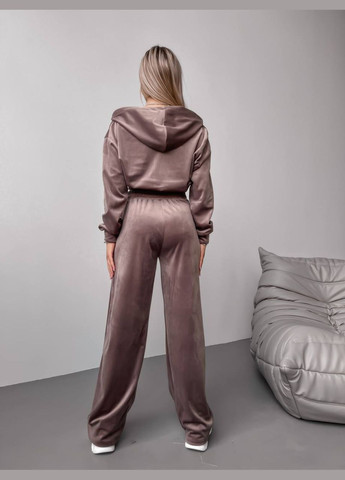 Велюровый костюм двойка с укороченной кофтой и широкими брюками Nositi 10447-12 (316190396)