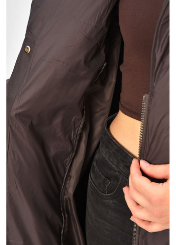 Черная зимняя куртка женская удлиненная зимняя шоколадного цвета Let's Shop