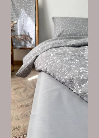 Постельное белье из натурального хлопка Ранфорс жатка Евро 200 x 220 см Серый (П1Е5400-1-02) No Brand (348094936)