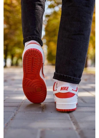 КРОССОВКИ ЖЕНСКИЕ NIKE SB DUNK LOW RETRO RED WHITE НАЙК СБ ДАНК БЕЛЫЕ No Brand белые демисезоны (391944430)