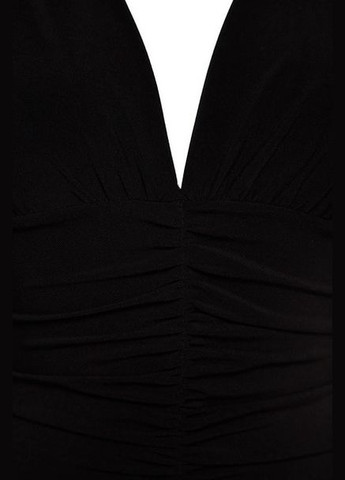 Черное коктейльное платье Trendyol однотонное