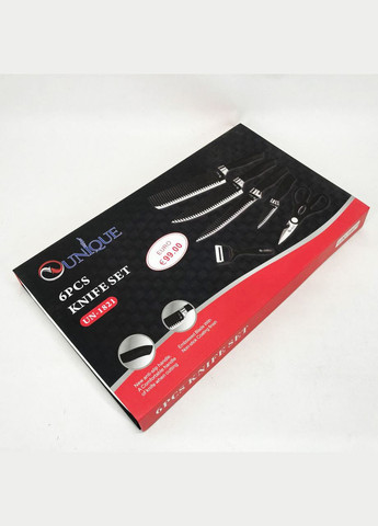 Набір якісних ножів для дому UNIQUE UN-1821 6 шт, Кухарські кухонні ножі набір, Хороші ножі FL-385 для кухарів Genuine (349512127)
