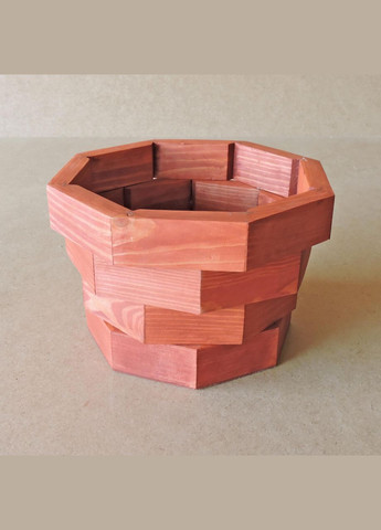 Кашпо з дерева Клевер корал (КАШ-03004) No Brand (328450328)