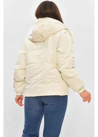 Белая демисезонная куртка женская демисезонная с пайетками белого цвета Let's Shop