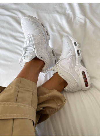 КРОССОВКИ ЖЕНСКИЕ NIKE MAX TN PLUS WHITE НАЙК АИР МАКС ТН ПЛЮС No Brand белые демисезоны (367170426)