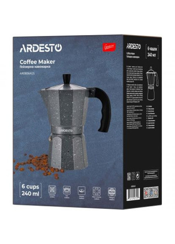 Гейзерна кавоварка (AR0806AGS) Ardesto gemini molise 6 чашок (268141873)
