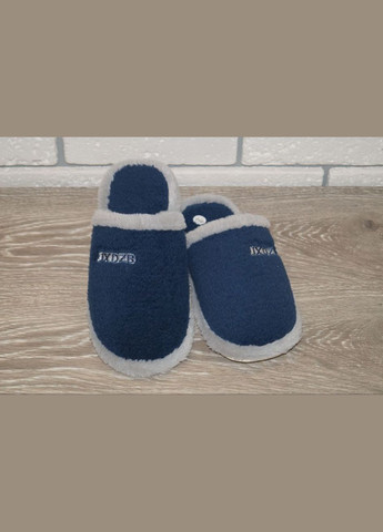 Синие комнатные тапочки подростковые синие Lion