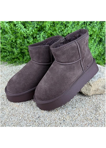 Жiночi уггi замшевi на платформi Е-00504-6 Шоколаднi No Brand (366065119)