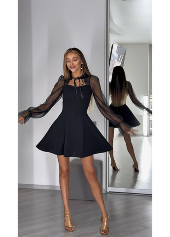 Чорна коктейльна, повсякденний, вечірня, ділова, кежуал жіноча сукня FINO Mode