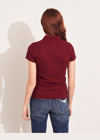 Бордовая женская футболка-поло женское - поло hc6844w Hollister