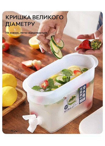 Функциональный диспенсер Dispenser 2л с дозатором, White для лимонада воды и сока Semi (334891446)