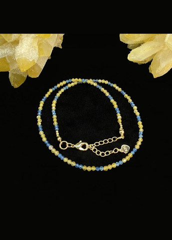 Чокер натуральный Топаз+Желтый Циркон,гипоаллергенная фурнитура цвет золото d-3мм+- L-38-43см No Brand циркон, топаз латунь золото (303140316)