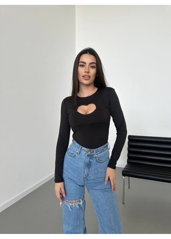 Кофта з сердечком вирізом на грудях,мікро дайвінг з рукавами Україна (362356728)