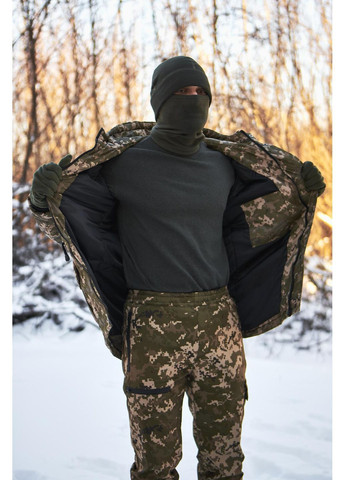 Зимова тактична парка утеплена, з липучкою та манжетами на резинках/ S піксель + подарунок на вибір Intruder Тактична парка (370493562)