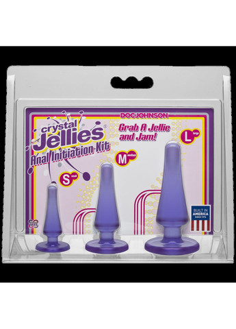 Набор анальных пробок Crystal Jellies Anal Initiation Kit Фиолетовый CherryLove Doc Johnson (282967166)