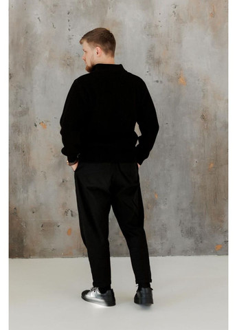 Чорний демісезонний чоловічий светр на блискавці пуловер Art Knit