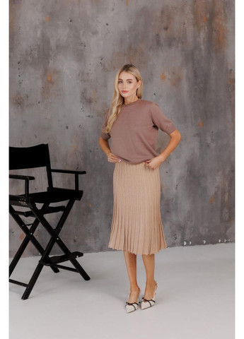 Бежевая вязаная женская юбка плиссе artknit (ak42707p) Art Knit