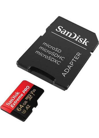 Картка пам'яті MicroSDXC 64 GB UHSI U3 Extreme Pro V30 R200 / W90 MB/s SanDisk (294205951)
