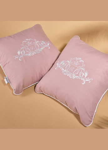 Покрывало 220х240 см и 2 шт подушка 45х45 см декор с вышивкой двухстороннее, прочная стежка ткани пудра IDEIA (318500414)