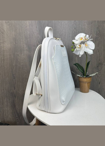 Женский городской рюкзак сумка трансформер KIRS сумка-рюкзак рептилия белый Eton (316471058)