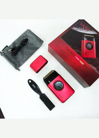 Електробритва V-377 RED шейвер, Електрична акумуляторна бритва для гоління, шейвер чоловічий VGR (364666100)