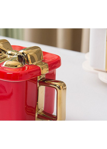 Кружка с крышкой новогодняя 14622 400 мл красная No Brand (349221535)