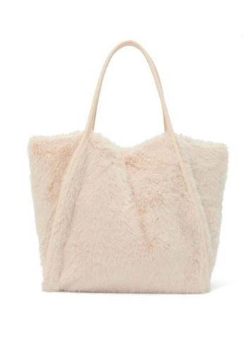 Сумка зі штучного хутра Faux-Fur Tote Bag бежева Victoria's Secret (371738850)