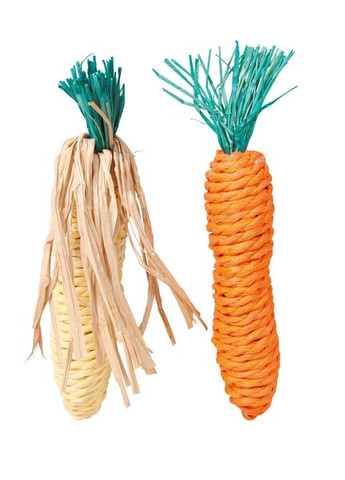 Игрушка для грызунов Морковь+ Кукуруза 15 см Оранжево-бежевая Trixie (267726903)