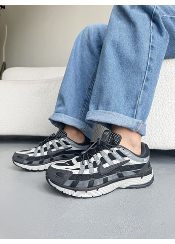 Серые демисезонные кроссовки мужские nike p-6000 black / grey найк п-6000 No Brand