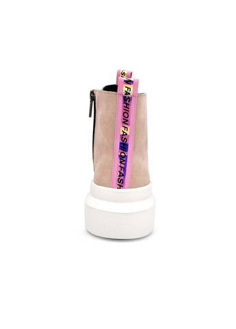 Осенние ботинки розовые из натуральной замши. хайкеры Crisma из натуральной замши