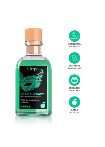 Набор для массажа – Sexy Therapy Apple (100 мл), съедобное разогревающее масло + перышко Orgie (335394374)
