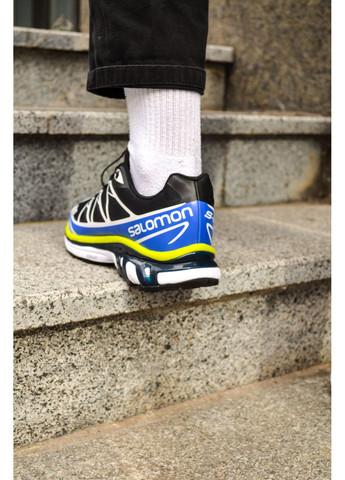 Черные демисезонные кроссовки мужские salomon xt-6 black blue саломон xt-6 No Brand