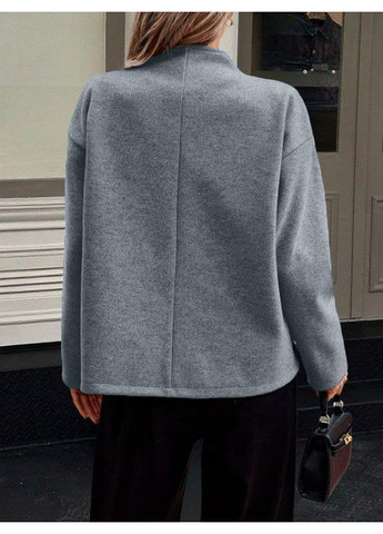 Серое демисезонное Стильное укороченное пальто из кашемира "Гармония формы" | Размерная сетка в описании пальто-рубашка DK/DL Мода без кордонів