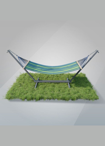 Стойка для гамака + Гамак с планкой RIO зеленый двухместный XXL 200х150 WCG (346528586)