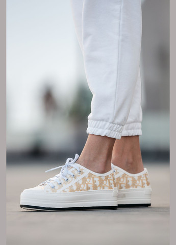 Кросівки жіночі Christian Dior Walk'n'Dior white beige | Діор білі бежеві No Brand білі демісезони (315761786)