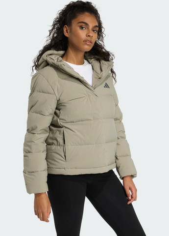 Зелена демісезонна пуховик helionic climawarm hooded adidas