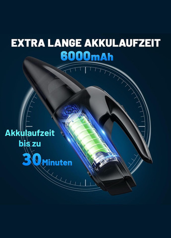 Ручний пилосос Акумуляторний, автомобільний пилосос 9500PA зі світлодіодним підсвічуванням, портативний ручний пилосос Unbranded (317195329)