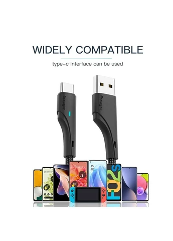 Кабель Rousseau USB - USB Type-C (M/M), 1 м Черный (EXCT-LS01) Essager (394763542)